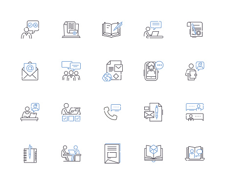 Messaging line icons collection. Texting, Chatting, Messaging, Instant, Emailing, Broadcasting, Alerts vector and linear illustration. Relaying, Communicating, Notifying outline signs set