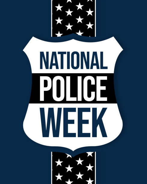 National Police week vertical background with stars and typography design. Celebrating police week with honor and respect, backdrop National Police week vertical background with stars and typography design. Celebrating police week with honor and respect national police week stock illustrations