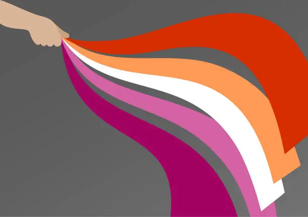 Vector illustration of 5-Color Lesbian Pride Flag