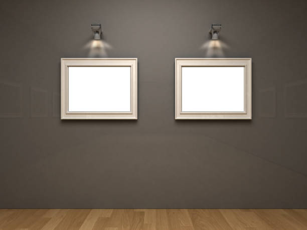 istock Art Gallery Wall photo Framed. 3d rendering illustration. 1483413698