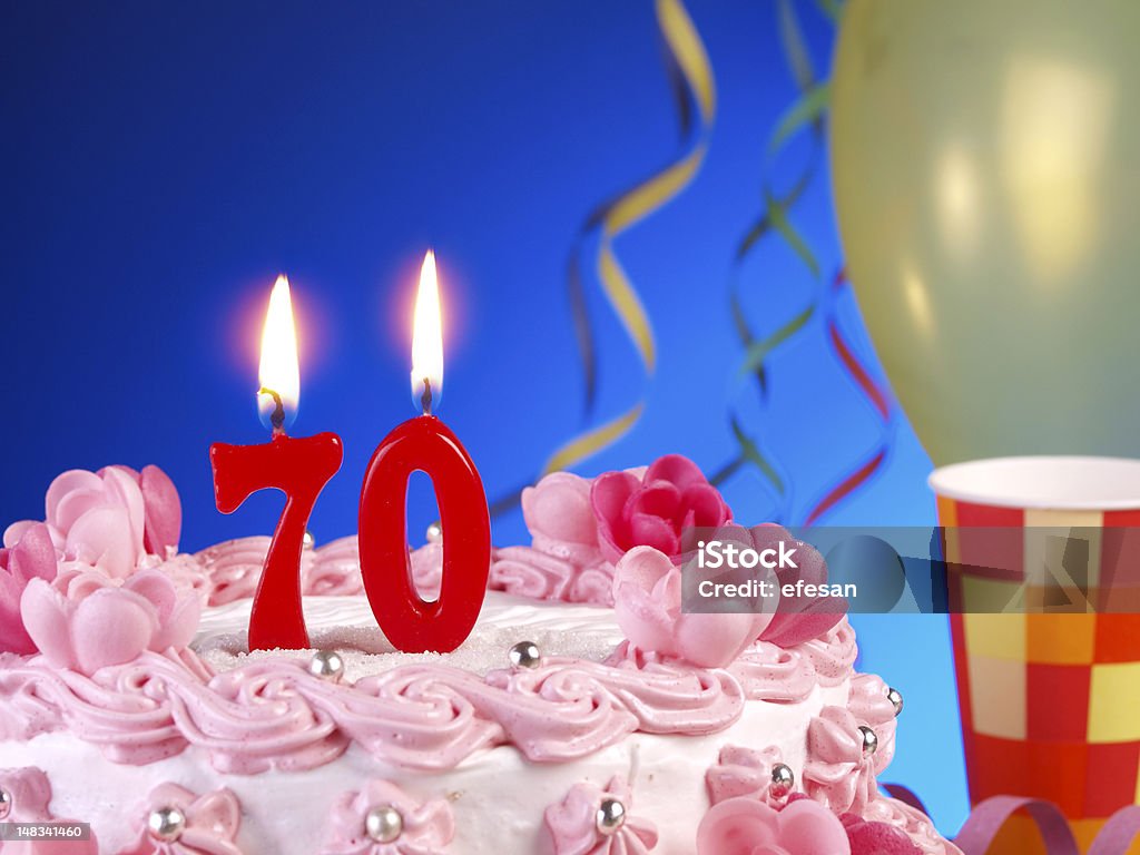 Birthdayanniversary Cake Nr 70 Stock Photo - Download Image Now ...