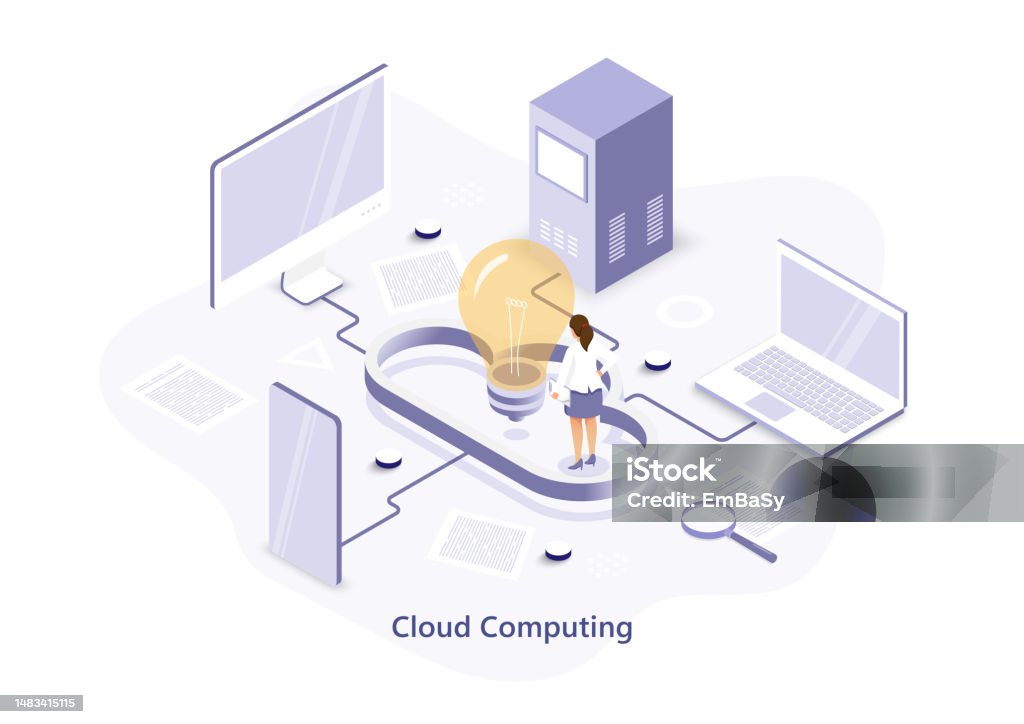 Cloud Computing Modern Flat Design Isometric Concept Including Servers ...