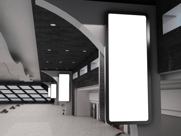istock Advertising signage inside a mall or airport. 3d rendering illustration 1483416891