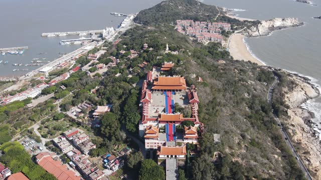 Aerial view of the Traditional Chinese Architecture of Mazu Temple