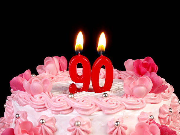 Birthday-anniversary cake Nr. 90 stock photo
