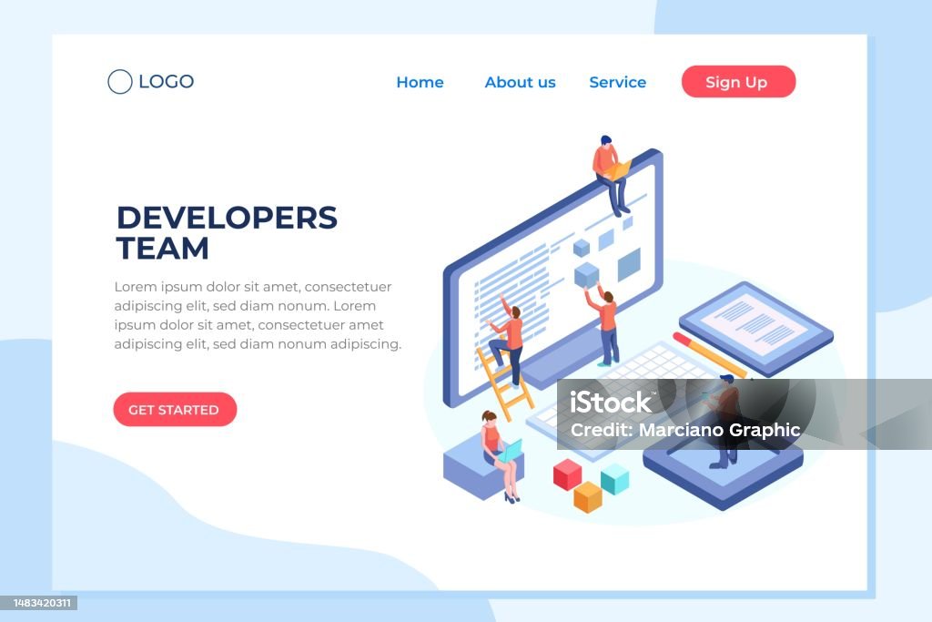 Engineer Team At Project Development Template For Developer Coding ...