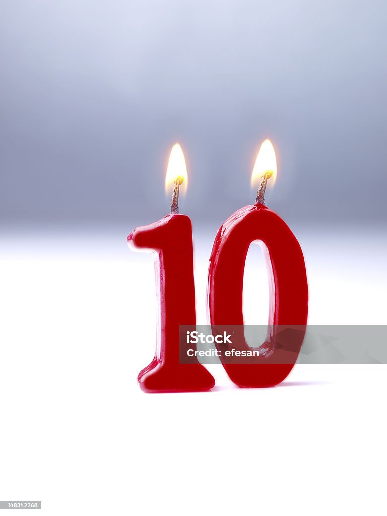 Geburtstag-Jubiläum Nr. 10. - Lizenzfrei 10-11 Jahre Stock-Foto