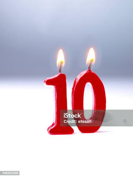 День Рождениялетие Nr 10 — стоковые фотографии и другие картинки 10-11 лет - 10-11 лет, Годовщина, Свеча
