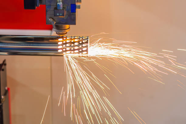 istock The hi-technology sheet metal manufacturing process by laser cutting machine. 1483423334