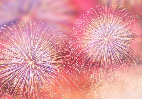 Summer image background material of fireworks.