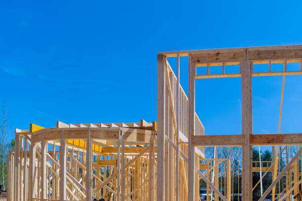 istock On construction site there are beams of wood stick framing which will serve as framework for a new house to be built 1483429698
