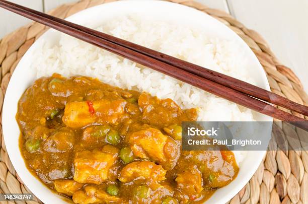 Chinese Chicken Curry Amp Steamed Rice Stock Photo - Download Image Now - Curry - Meal, Curry Powder, Rice - Food Staple