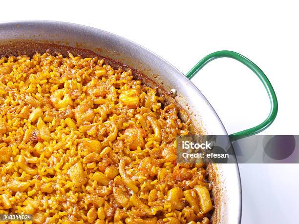 Rice The Band Stock Photo - Download Image Now - Paella, White Background, Course - Meal