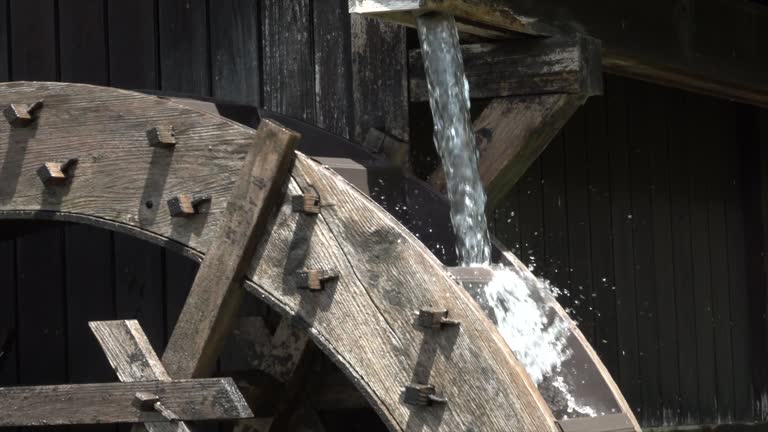 Close-up of how the water wheel turns