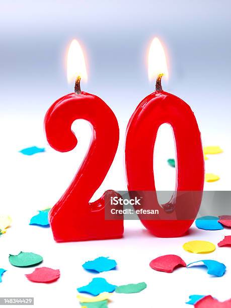 Cumpleaños Aniversario Nr 20 Foto de stock y más banco de imágenes de 20-24 años - 20-24 años, Aniversario, Número 20