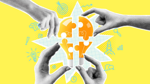 ilustrații de stoc cu banner concept lucru în echipă banner concept lucru în echipă banner concept lucru în echipă banner concept banner - brainstorming