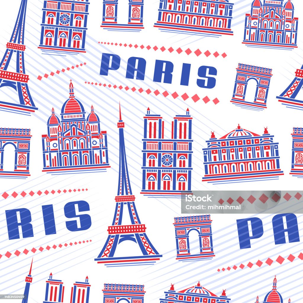 Paris Pattern Red Vector Paris Seamless Pattern Stock Illustration - Download Image Now ...