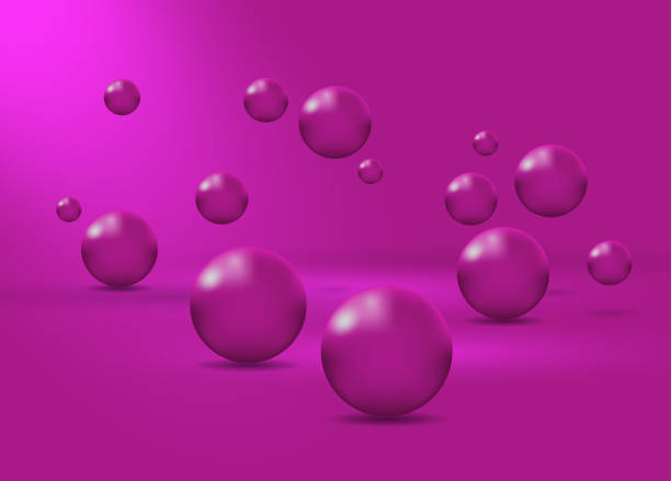 istock Abstract background with dynamic 3d spheres. Vector illustration of glossy balls. Modern trendy banner design 1483450592