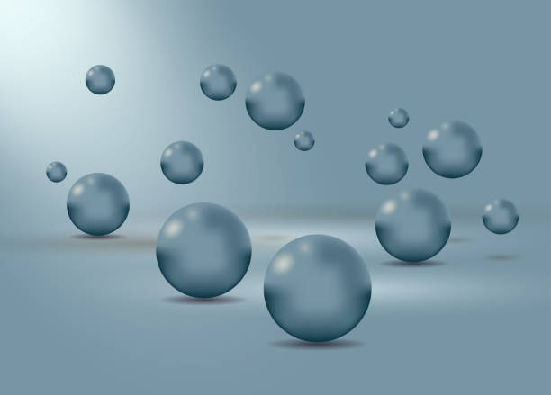 istock Abstract background with dynamic 3d spheres. Vector illustration of glossy balls. Modern trendy banner design 1483450614