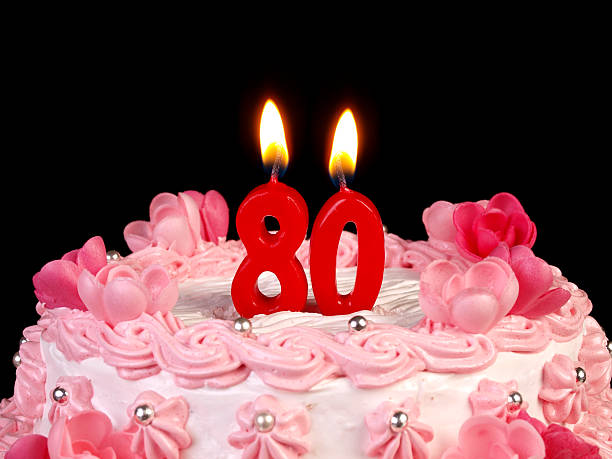 Birthday-anniversary cake Nr. 80 stock photo