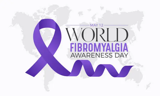 Vector illustration of World Fibromyalgia Awareness Day. May 12. Vector illustration on the theme of world fibromyalgia and chronic fatigue syndrome awareness day banner design.