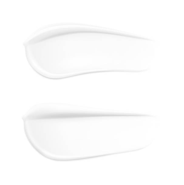 istock Matt and glossy realistic smears of cream mockup. Vector illustration on white background. 1483459249
