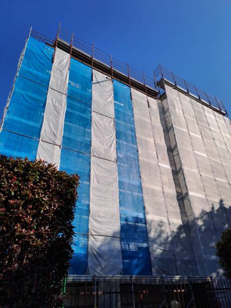 istock Building restoration with scaffolding 1483466000