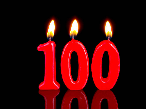 Anniversary-birthday  candles. Nr. 100 stock photo