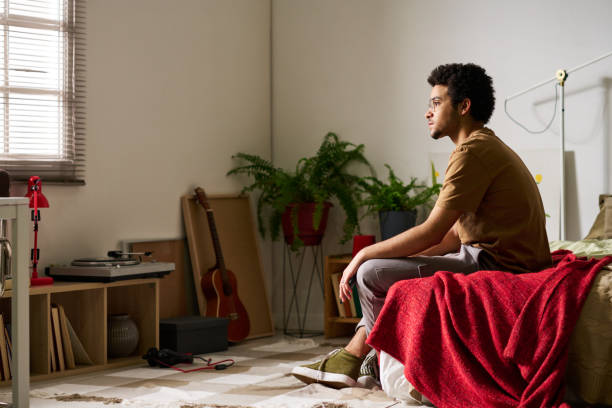 istock Man in depression sitting at home 1483466555