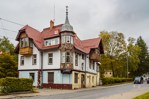 Svetlogorsk, Kaliningrad region, Russia - September 30, 2021: Old Villa Kunke in Svetlogorsk. Kaliningrad region. Russia