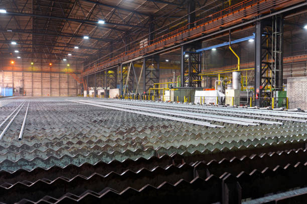istock Finished metal tubes produced in a rolling mill 1483469166
