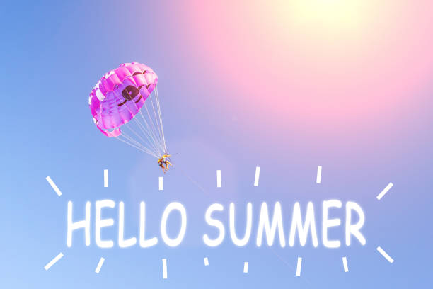 istock Text HELLO SUMMER, summer sunny activities at sea. Recreation outdoors. 1483469849