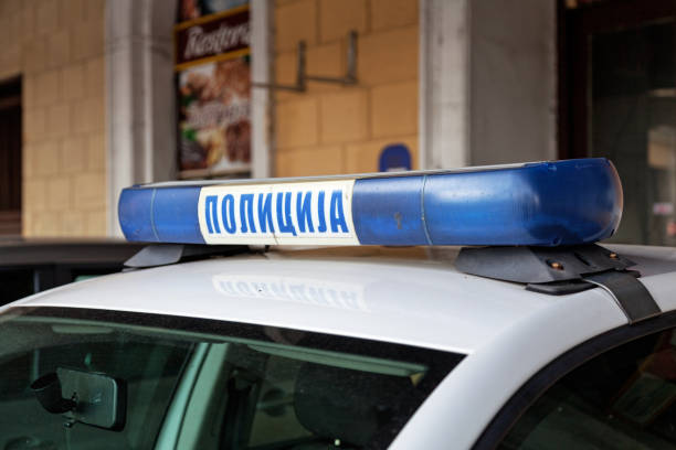 Serbian police car's siren Belgrade, Serbia - May 24 2019: Close-up on the siren of Serbian police car. serbia stock pictures, royalty-free photos & images