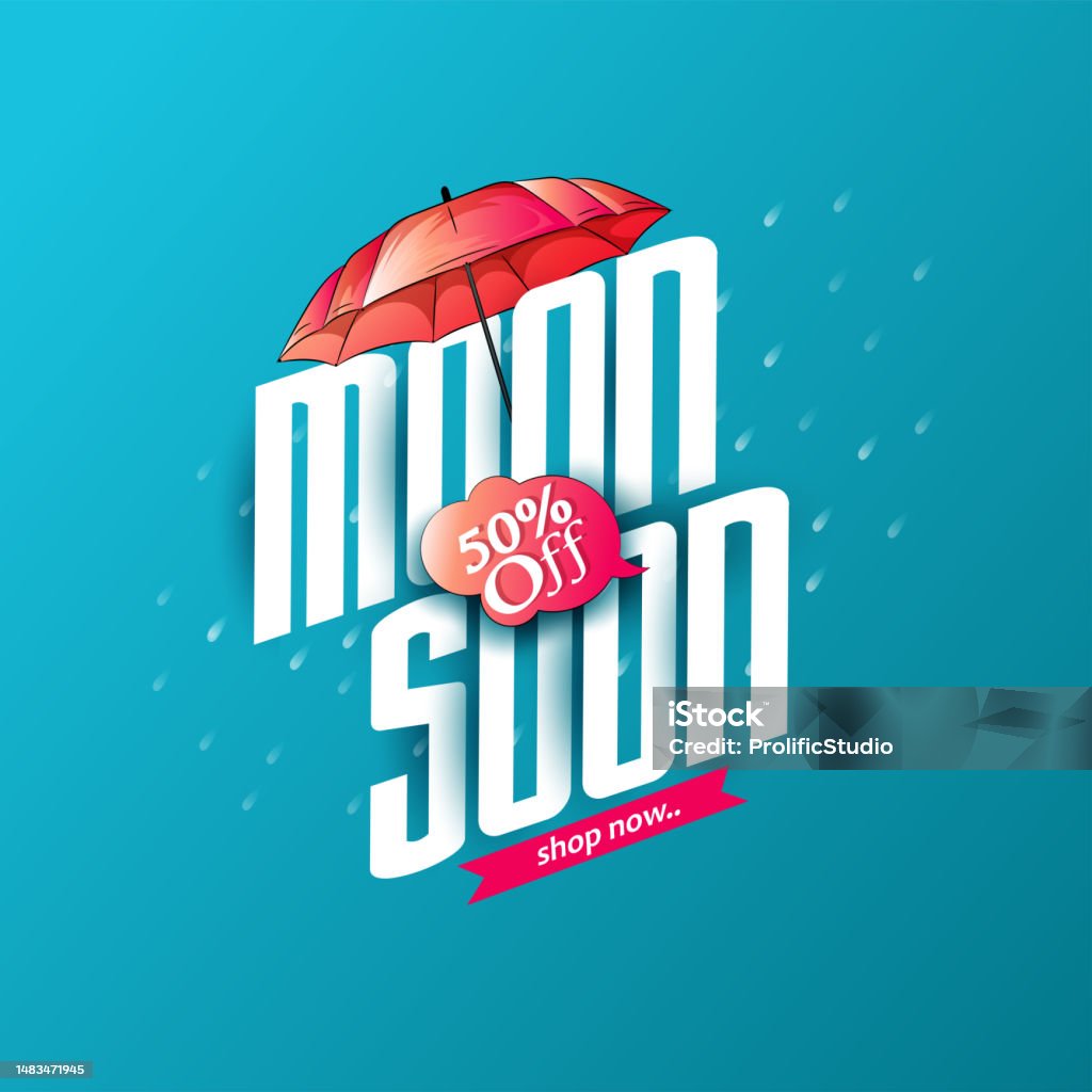 Moonson Lettering Monsoon Stock Illustration - Download Image Now - Monsoon, Sale, Blue ...