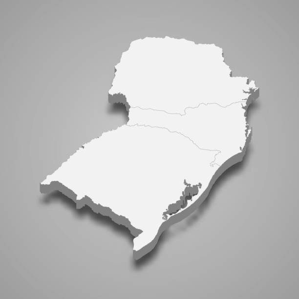 istock 3d isometric map South Region of Brazil 1483472013