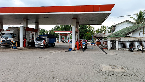 Pertamina Gas Station at Babat, Lamongan, East java, Indonesia. October 17, 2022
