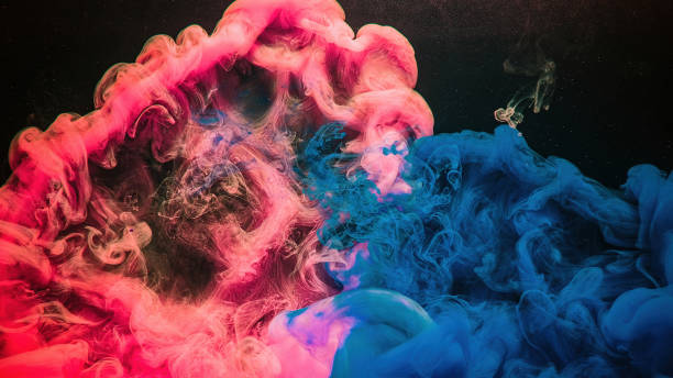 istock Paint drop ink water explosion smoke blue pink 1483472290
