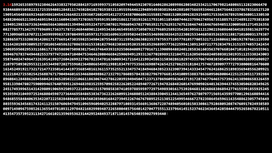 Number pi text. Computer generated 3d render