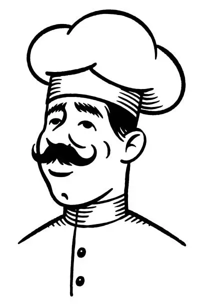 Vector illustration of Vector drawing of a chef