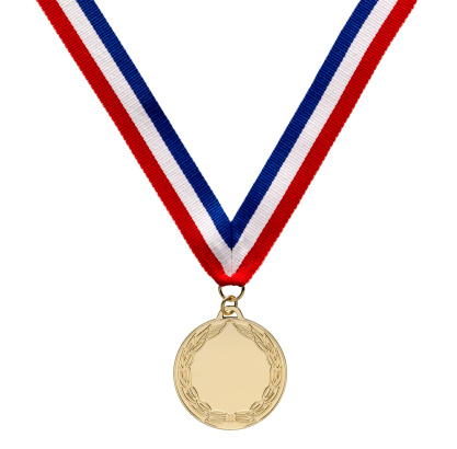Gold . medal on Ribbon with clipping path