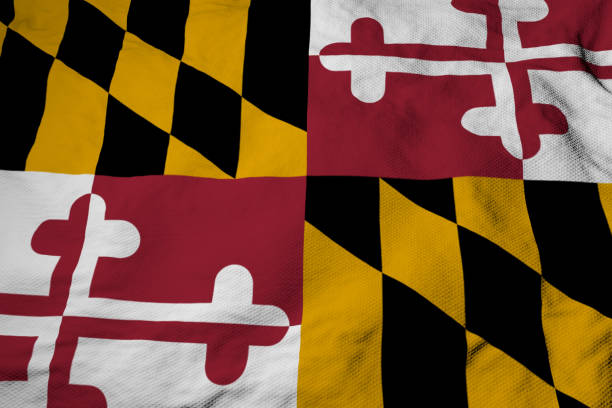 istock Flag of Maryland in 3D rendering 1483475761