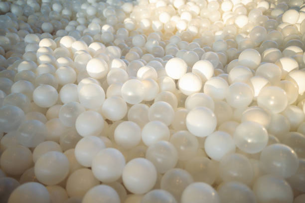 Abstract Colorful Ball Pool with golden sun light