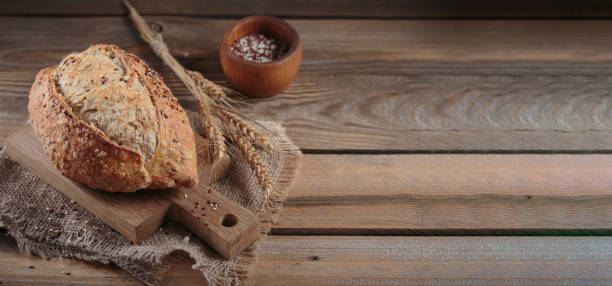 istock Fresh baked whole grain bread with flax seeds 1483480504