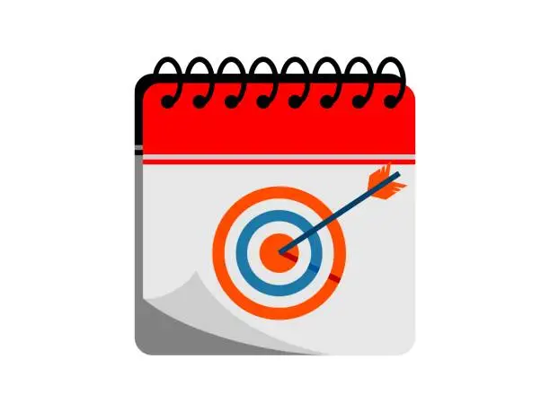 Vector illustration of Simple calendar with archery target