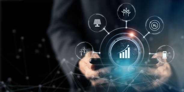 istock Accelerating investment in renewable energy, sustainable and clean tech. Carbon reduction strategy to limit climate change and global warming. Environmental protection, sustainable energy sources. 1483484103