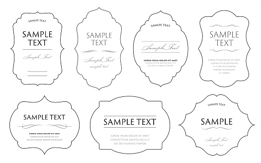 Set of simple line frames. Vector illustration.