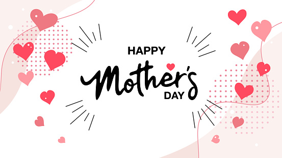 Happy Mother's Day heart symbol vector background illustration material