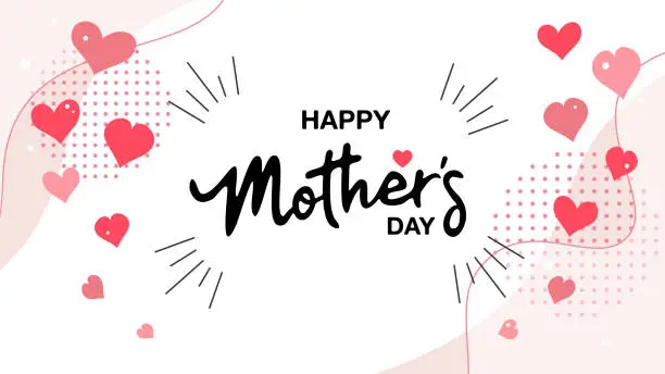 Vector illustration of Happy Mother's Day heart symbol vector background illustration material