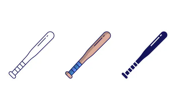 Vector illustration of Baseball bat vector icon