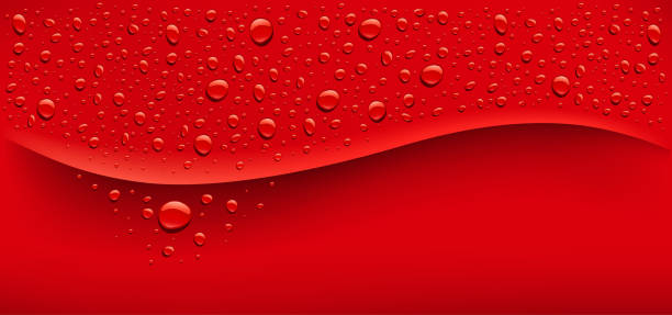 背景に暗赤色の水に多くの滴とテキストの場所 - coke点のイラスト素材／クリップアート素材／マンガ素材／アイコン素材